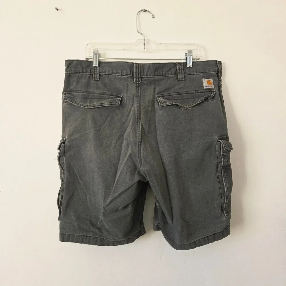 Carhartt Cargo Shorts Gray Canvas Relaxed Gorpcore Utility Grunge Workwear 38